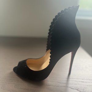 BRAND NEW Christian Louboutin Veau Velours Pijonina 100 Booties 38 Black